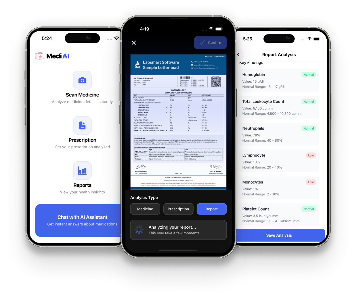 MediAI App Interface